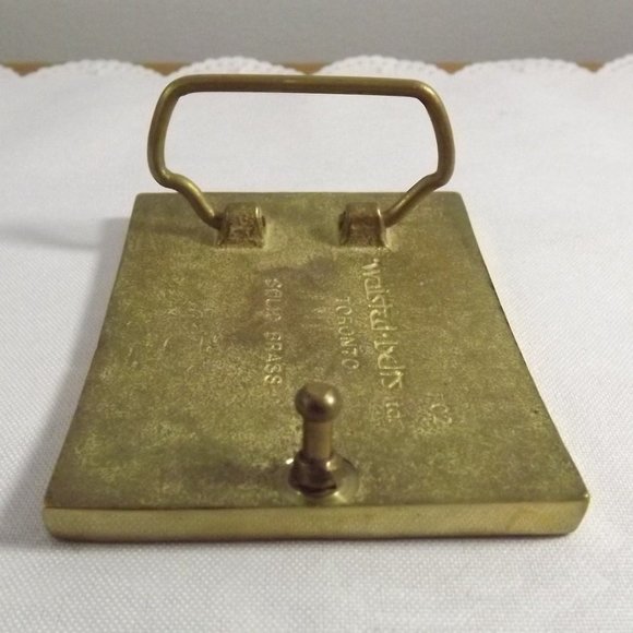 Wood's Tire Service Solid Brass Belt Buckle - Picture 8 of 8